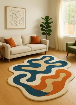 Handmade Rug | Irregular Rug | Wool Rugs | Living Room Rug | Tufted A379