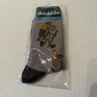 Good Luck Socks Hiking Moose Men Large Size 7-12 NEW