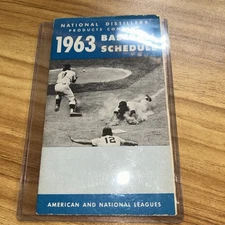 1963 Vintage National Distillers Mlb Baseball schedule Old Crow Advertisement C3
