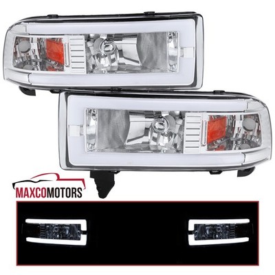 Fits 1994-2001 Dodge Ram 1500 2500 3500 LED Tube Headlights Headlamps Left+Right
