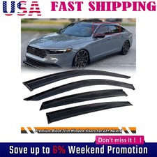 For 2023-2025 Honda Accord Premium Black Trim Window Visor Rain Guard With Clips