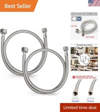 32" Stainless Steel Braided Faucet Supply Line - Dual Certified  Leak-Proof