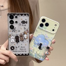 Lovely Little Cat Case For iPhone Samsung Phone Cover Back Fashion Women Girls