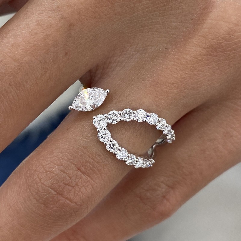 1ct TCW Ring White Gold 14K Lab-Grown Diamond F/VS GGL