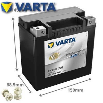 Batterie für Suzuki AN 650 A Burgman Exec. ABS 2012 VARTA YTX14H-BS AGM Active