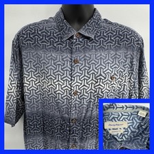 TOMMY BAHAMA CORAL TIDE SILK CAMP SHIRT MEN'S XL GRECIAN BLUE