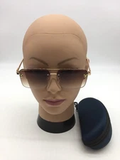 Cartier Gold Frame Trendy Sunglasses 59-13-142 Brown Lens