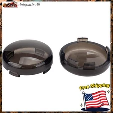 For Harley Sportster 883 2PCS Smoke Bullet Turn Signal Light Lens Cap Cover NEW