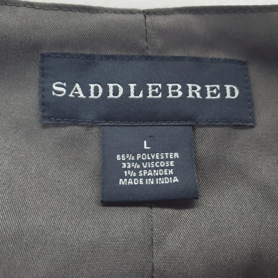 Saddlebred Vest Mens Large Charcoal Gray Suit Waistcoat 5-Button Lined - Image 4 of 4