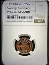 1989 gold proof  500 anniversary Half Sovereign NGC Graded PF69 Ultra Cameo Coin