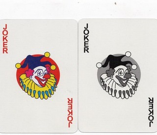 Pair of RARE MODERN "Clowns Head in a Circular Design" JOKER Play Cards #38