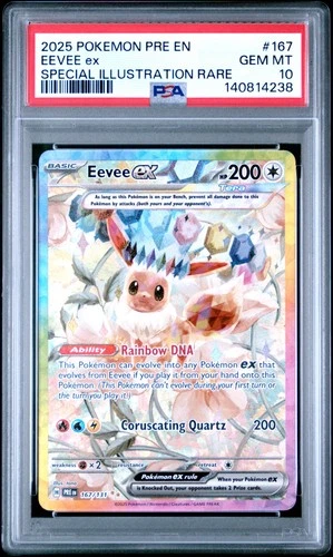 2025 POKEMON PRE EN-PRISMATIC EVOLUTIONS #167 EEVEE EX PSA 10