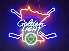 16''x14'' Michelob Golden Light Minnesota LED Neon Sign With Dimmer USB Powered