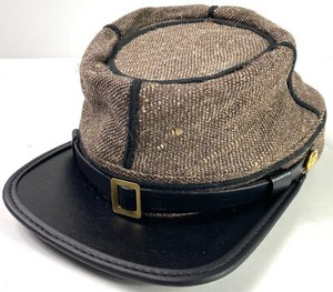 CIVIL WAR CS CONFEDERATE BUTTERNUT JEAN WOOL INFANTRY KEPI FORAGE CAP-2XLARGE