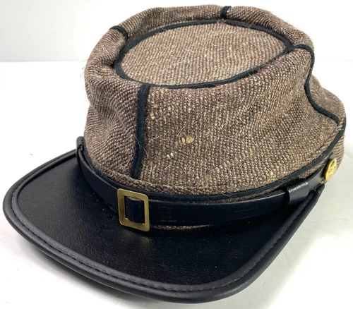 CIVIL WAR CS CONFEDERATE BUTTERNUT JEAN WOOL INFANTRY KEPI FORAGE CAP-2XLARGE