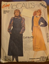 McCall's Easy 2650 Misses Jumper and Blouse Sizes 8 - 10 - 12