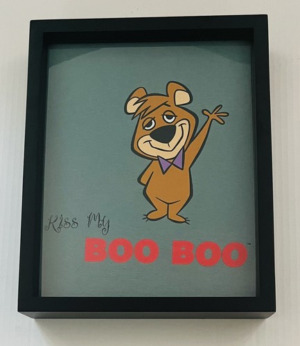Framed Vintage Kiss My Boo Boo T Shirt~15x12x3.5in Yogi Bear Cartoon Network Art