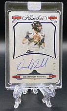 Desmond Ridder 2022 Panini Flawless Collegiate Sapphire Gem Auto 7/15! Falcons