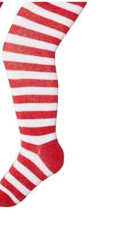 Christmas Tights Red and White Stripes Stockings Size 6-18 mo Nylons Candy Cane