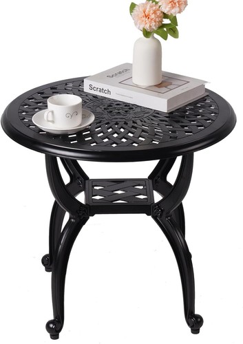 New-Cast Aluminum Outdoor Side Table,Outdoor Coffee Table,Small Outdoor Table,Ou