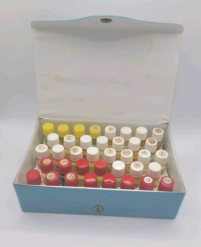 Vintage AVON Rep Demonstrator Case w/ 38 Sample Perfume Bottles 1/8fl oz each - Picture 2 of 4