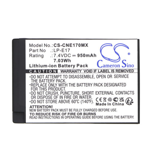 Battery 950mAh Type LP-E17 LC-E17 LC-E17C For Canon EOS 200D 250D 750D 760D