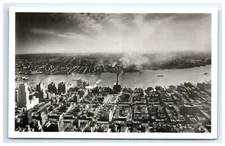 Postcard RPPC New York City East View from Empire State Building River Smoke UNP