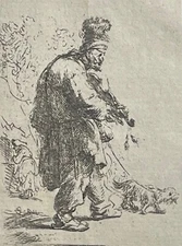 Rembrandt Van Rijn Blind Playing The Violin Heliogravure Circa 1910