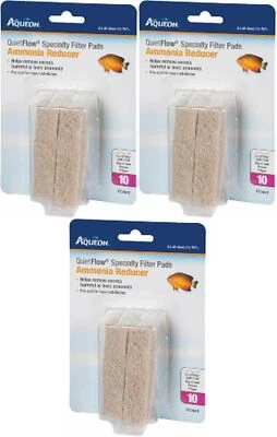 VALUEPETSUPPLIES Aqueon QuietFlow Ammonia Reducer 10 Specialty Filter Pads, 12ct (3 x 4ct)