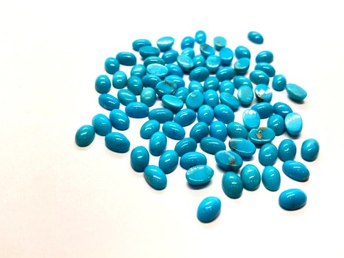 Flat Back Natural Arizona Turquoise Oval AAA Loose Gemstone For Making Jewelry - Picture 12 of 22