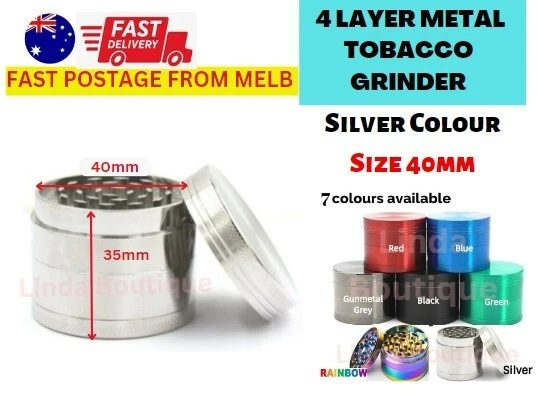 Molinillo de tabaco de metal de 4 capas aleación de zinc hierba trituradora de humo especias máquina manual AU Foto 2 de 4