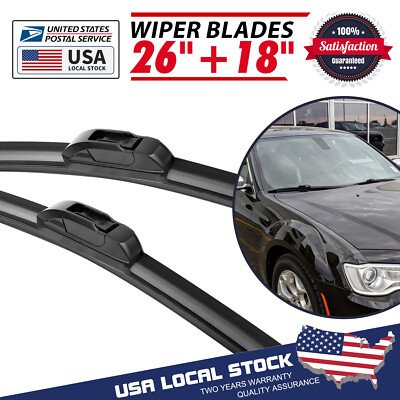 Front Windshield Wiper Blades Pair 26''+18'' All Season For Mitsubishi Lancer 2008