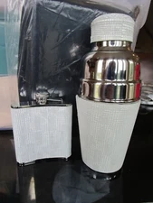 Mark and Graham Hostess Cocktail Shaker silver white + flask photo /develop smp