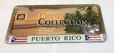 Puerto Rico Flag Plain Chrome Metal License Plate Frame Lpf-1016wh