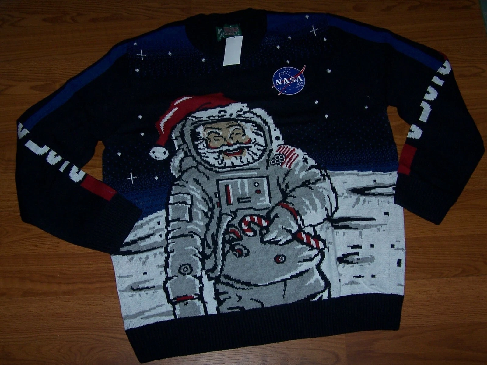 Size 3XB  Mens Ugly Christmas Sweater Nasa Santa Sweater