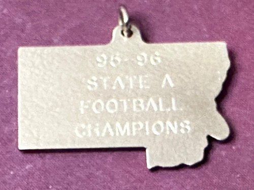 Solid Brass Keychain-Montana High School '95-'96 State A Football Champions Mb. - Picture 4 of 6