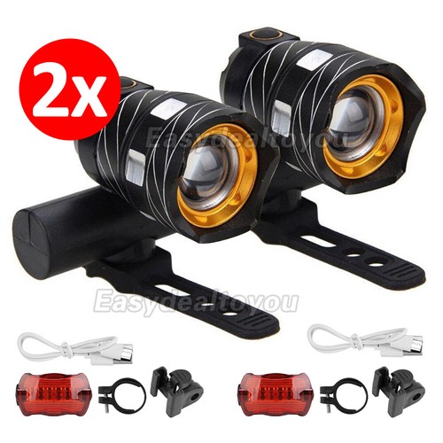 15000LM Bike Light LED USB Back Front Headlight Rechargable Bicycle Waterproof - Picture 12 of 12