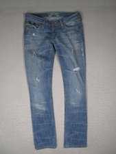 Robins Jeans Women 27 Blue Slim Rock Roll Low Rise Denim Made in USA 27x32