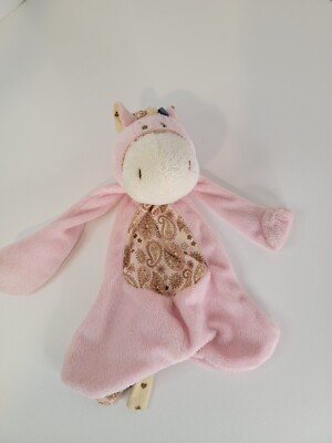 BABY GANZ Pink Wee Western Horse Lovey Pacifier Paci Holder