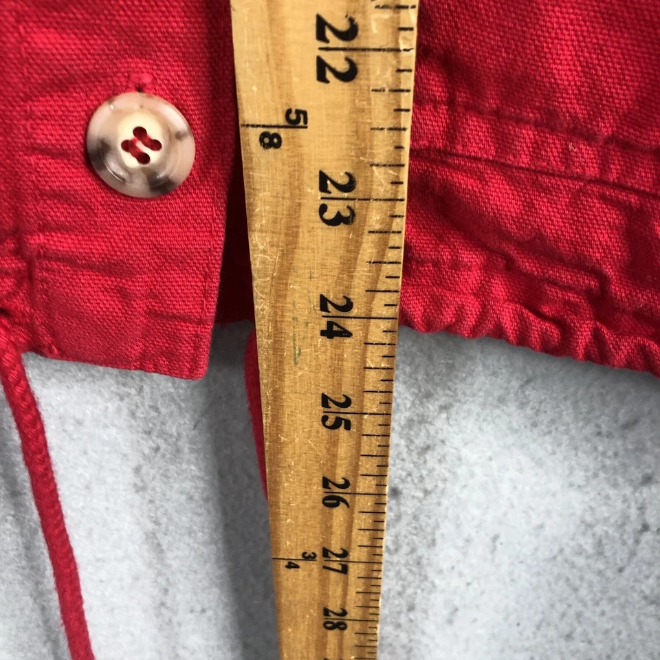 Jaqueta feminina vintage Sea Breeze grande algodão pebbled vermelho praia marinheiro resort - Imagem 4 de 4