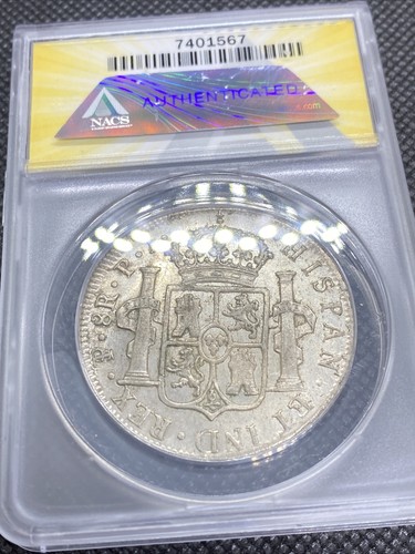 1819 PTS PJ Bolivia Silver 8R 8 Reales AU 53 Details Anacs Silver Potosi #567 - Picture 6 of 8