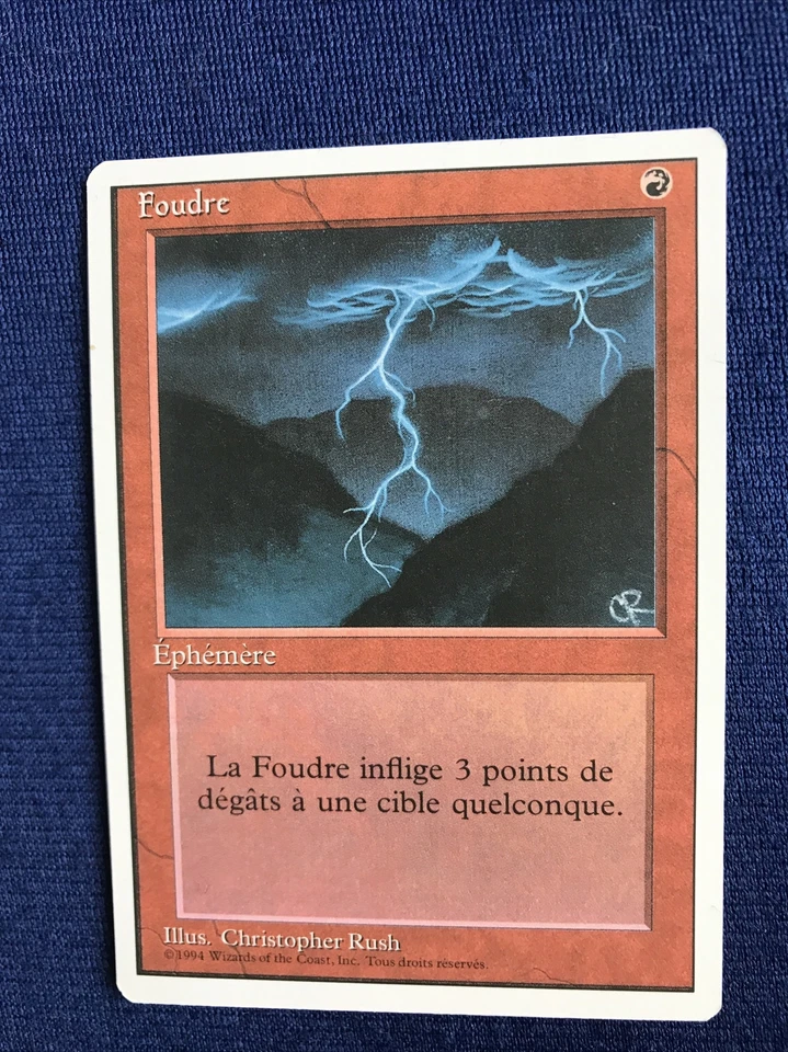 MTG Revised French Lightning Bolt and Regrowth 1994 French release - Image 2 of 4