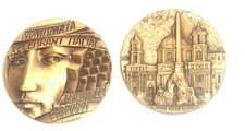 Piazza Navona in Rome Collectible Bronze Medal, Made in Milan, Italy-Stamped