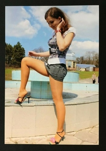 Long Legs Short Skirt Heels 4x6 Picture 