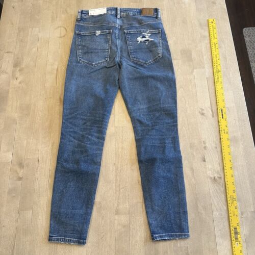 Pantalones de mezclilla American Eagle para mujer talla 6 tiro alto ajustados patada siguiente nivel elásticos nuevos con etiquetas - Imagen 2 de 15