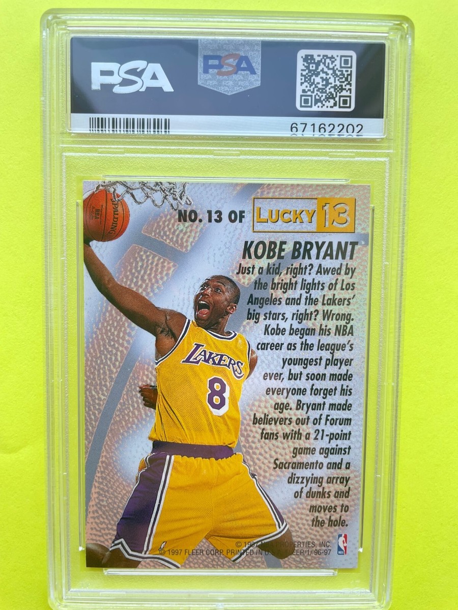 PSA 9 fleer lucky 13 #13 Kobe Bryant 1996-97 mint condition