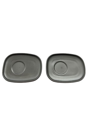 Set of 2 Alessi For Delta Black Oval Replacement Saucer 0442076959 Asian MCM