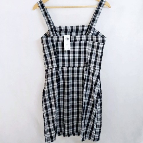Hollister Women's Black Checked Summer Dress – Size 10 – Cotton Jersey – NEW – - Picture 13 of 17