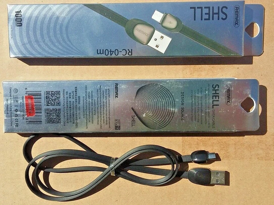 Lote de 4 REMAX SHELL RC040M CABLE DE DATOS DE VELOCIDAD RÁPIDA cable micro USB teléfono Android Foto 2 de 2