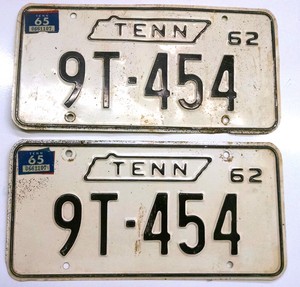 1962 tennessee license plate